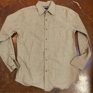 Mens Land’ End Plaid Button Front Long Sleeve Causal Shirt
